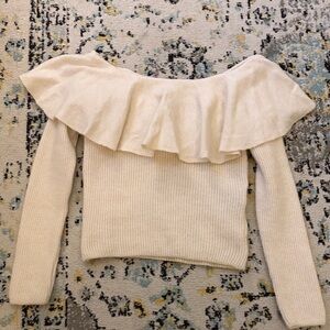 H&M Cream Off-Shoulder Sweater